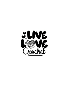 T-Shirt da Donna 'Live Love' all'Uncinetto, Collo Tondo, Manica Corta, Top Estivo Casual, 100% Cotone Jersey, Design Stampato, Regalo di San Valentino - Product Image 1