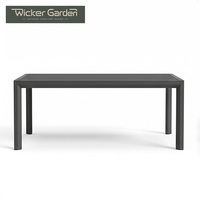 Ensemble de table et de chaises de jardin en corde tressée moderne pour 6 personnes avec structure en aluminium pour balcon, jardin, terrasse