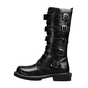 Botas de Motocicleta para Hombre, Estilo Punk Heavy Metal, Cuatro Estaciones, Talla Grande, Retro, Versátiles, a la Moda, para Trabajo - Product Image 5