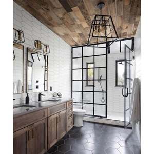 Meuble de salle de bain en marbre blanc, vasque moderne, meuble-lavabo en bois massif avec miroir - Product Image 4