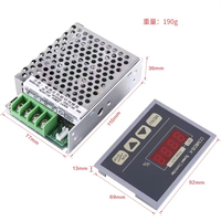 Interrupteur de contrôle de vitesse de moteur CC 220V AC PWM 20A haute puissance, démarrage progressif, arrêt progressif, panneau d'affichage numérique, régulateur à bouton, DC10-210V