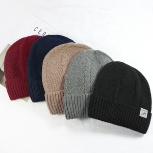 HZM-18207 New Arrival Cashmere Knit Fisherman Women Hat <strong>Wool</strong> Cotton Slouchy Mens <strong>Beanie</strong> - Product Image 1