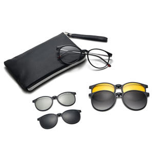<span class=keywords><strong>Lunettes</strong></span> de soleil polarisées 4-en-1 à monture carrée avec <span class=keywords><strong>clip</strong></span> magnétique ultra-léger TR90 6075, verres <span class=keywords><strong>3D</strong></span> et montures pour myopie - Product Image 2
