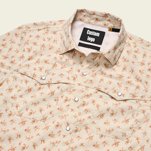 半袖カスタムデジタル花柄印刷メンズ釣りハイキングシャツカウボーイシャツパールスナップとウエスタンヨーク付き - Product Image 2