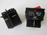 Interrupteur à bascule UMEAN 30A 250VAC rouge avec voyant lumineux en caoutchouc JD03-A1, montage frontal pour machine à souder à l'onduleur