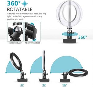 Anneau lumineux pour selfie pour ordinateur portable, ordinateur de bureau, YouTube, kit d'éclairage pour vidéoconférence avec trépied et support de téléphone à clipser - Product Image 6