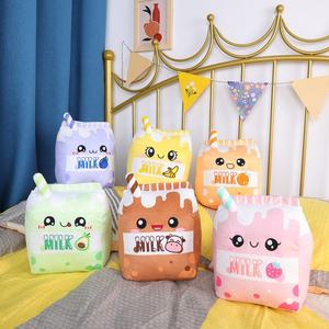 Diseño leche juguetes de peluche lindo té de la leche fresa peluche juguete cangrejo máquina <span class=keywords><strong>almeja</strong></span> muñeca suave relleno leche caja almohadas de felpa - Product Image 1