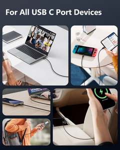 SUNGUY Nylon Braided <b>USB</b> C <b>Cable</b> 60W 3A Fast Charging Data <b>Cable</b> <b>USB</b> <b>Cable</b> chargeur de téléphone for EU Market - Product Image 6