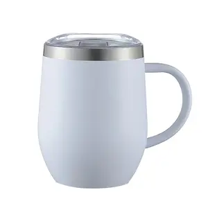 Egg shape 12OZ Tumbler Cup Stainless Steel Thermos Tumbler Mug Vacuum Wine Tumbler Mug With Handle