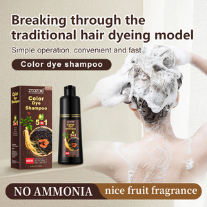 Venta al por mayor 250ml Ginseng sin amoníaco 5 en 1 champú para teñir el cabello permanente tinte para el cabello 5 minutos para colorear 100% que cubre el cabello blanco - Product Image 4