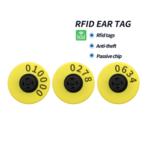 Ret042 Uhf rfid राउंड सुअर कान जानवर कान के टैग मुफ्त अनुकूलित प्रिंट के साथ छोटे आकार के कान टैग - Product Image 2