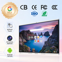 Écran plat interactif modulaire avec écran tactile facile à entretenir, fente pour PC intelligent OPS et écran anti-impact pour salle de classe