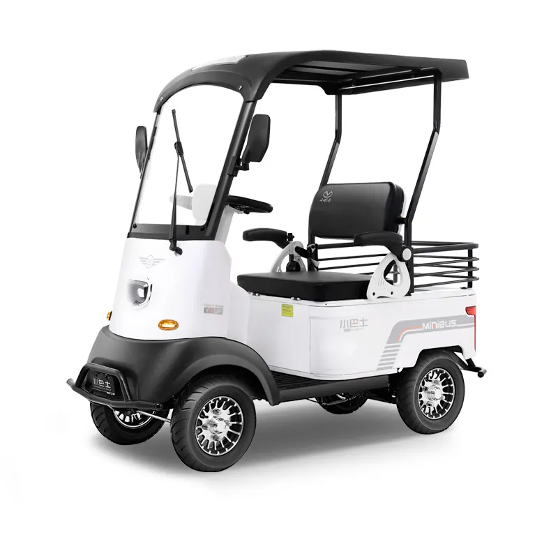 MINIBUSEVScooter électrique à quatre roues pour les personnes âgées Double personnes âgées ramasser les enfants personnes handicapées avec voiture à batterie hangar