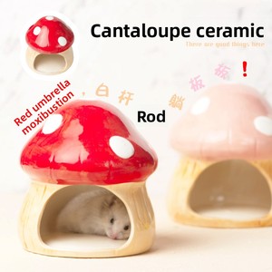 Mignonne maison de <span class=keywords><strong>hamster</strong></span> en céramique de luxe au design champignon pour salon, petite cage imperméable et rafraîchissante - Product Image 2