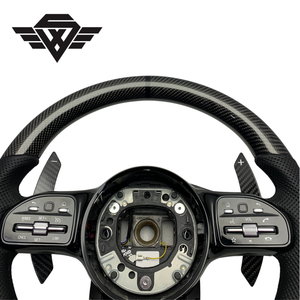 Volante di Ricambio Premium in Vera Fibra di Carbonio Compatibile con Mercedes Benz Classe C, Classe <span class=keywords><strong>E</strong></span>, Classe S, W204, W213, W223AMG 809 Stile Lusso - Product Image 4