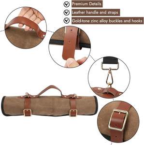 Muestra Gratis, Bolsa para Cuchillos Impermeable y Resistente, Estuche Enrollable Portátil para Cuchillos, Bolsa Profesional para Chef con Múltiples Bolsillos - Product Image 3