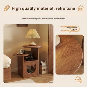 Многофункциональный прикроватный столик-лежанка для кошек: дышащий, водонепроницаемый, теплый, всесезонный, с функцией хранения и мини-дивана - Product Image 4