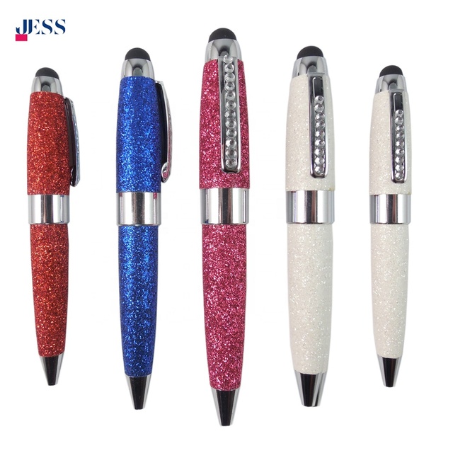 Customized Promotion Gift Novelty Bling Crystal Diamond Mini Fat Metal Stylus Pen with Screen Touch for Ipad & Phone