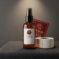 Etiquetas Adhesivas Holográficas de Vinilo Impresas Personalizadas para Botellas de Aceite Capilar, Loción y Perfume - Empaquetado en Rollo
