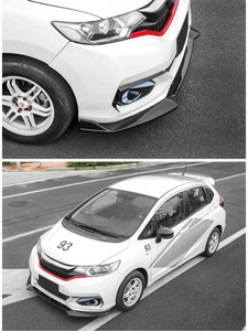 Welta - Juego de 3 Piezas de Accesorios para Parachoques Delantero de Automóvil, Alerón ABS en Negro Brillante, Estilo Deportivo, Protector de Parachoques Delantero para Honda Fit 2018-2020 - Product Image 4