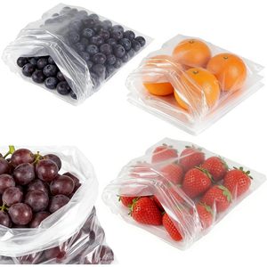 Plastic Produce Bags 3 <b>Rolls</b> 3 Sizes Clear PE Drawstring For <b>Fruits</b> Vegetables Kitchen Storage 970 Count - Product Image 4
