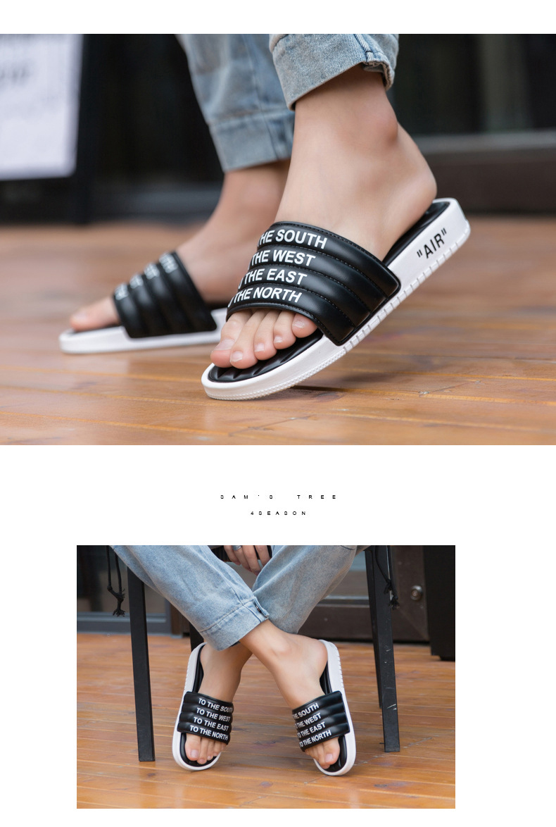 New Design Men Sandals Outdoor Leather Air Cushion Slippers PVC Non-slip Home Slippers