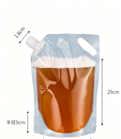 Pochettes transparentes à bec verseur de qualité alimentaire pour emballage de bière, boissons énergisantes, champagne et plats à emporter (matière PET/PE)