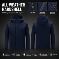 Veste polaire coupe-vent 3 en 1 pour homme, noire, chaude, pour la randonnée, le ski, le patinage, imperméable, avec capuche