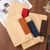 Cahier d'affaires en bois de bambou de qualité supérieure personnalisé gravé bureau bloc-notes Luxe couverture en tissu fermeture magnétique fil cousu thermique