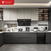 Cuisine Modulaire Personnalisée en Bois, Armoire de Cuisine Intégrale de Luxe, Îlot de Cuisine, Armoire de Cuisine Durable et Moderne, Robinet Inclus