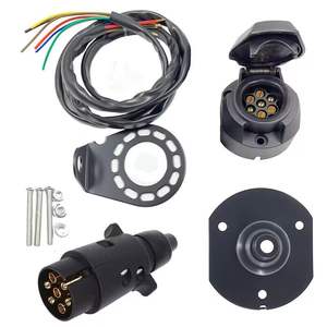 Kit électrique 12V 7 conducteurs 7 broches Câble de <span class=keywords><strong>remorque</strong></span> universel Barre de remorquage avec jeu de vis de protection Assemblage - Product Image 2