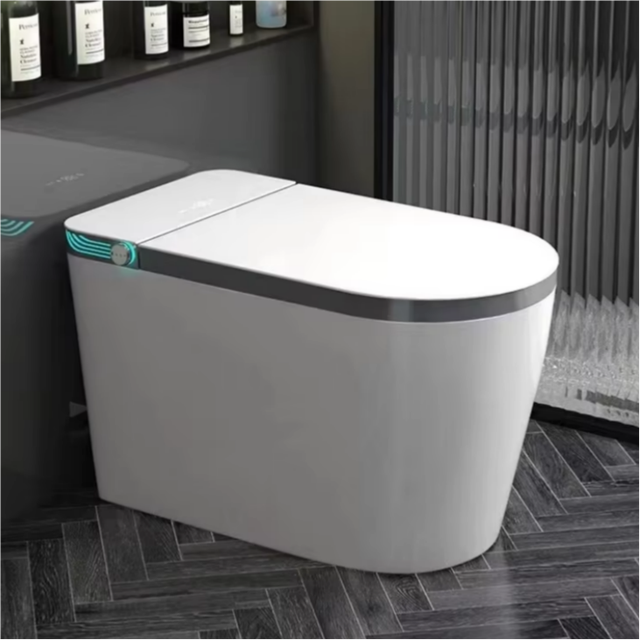 Big U Widened Seat Ring Floor Mounted Intelligent Water Closet Bathroom Ceramic Automatic Toilet Seat Smart Toilet Bowl
