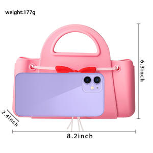 Mignon noeud point Silicone <span class=keywords><strong>sac</strong></span> à <span class=keywords><strong>main</strong></span> pour adolescents filles enfants porte-monnaie portefeuille accessoire <span class=keywords><strong>sac</strong></span> d'argent - Product Image 2