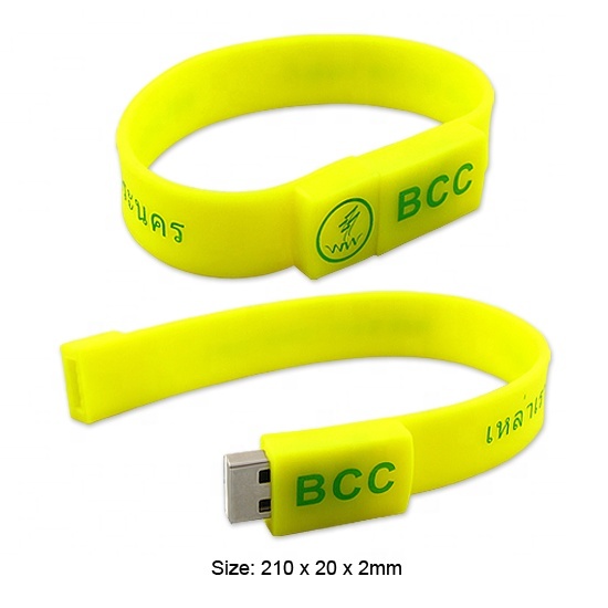 Customized Wristband Bracelet USB Flash Drive Slap Cable Wristbands