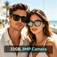TH12 Smart AI : Lunettes avec caméra 8MP pour appels vocaux, lecture de musique, contrôle tactile, chargement Type-C, batterie 300 mAh