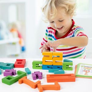 Early Educational Balance Wood] 1-10 Stacking Montessori Wooden Number <b>Building</b> <b>Blocks</b> Toys - Product Image 2