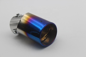 Embouts de tuyau d'échappement en métal pour modification de voiture, bleu titane brûlé en biais - Product Image 5