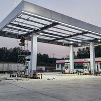 Estructura de Techo Metálica Prefabricada con Diseño Personalizado para Gasolinera, Cubierta para Gasolinera