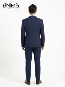 Traje de Negocios Casual para Hombre ANIMA de Vietnam, Corte Slim, Color Sólido, Elegante, Cuello en V, Alta Calidad, Doble Abertura, Antiarrugas - Product Image 5