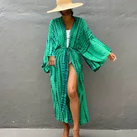 Robe longue ample 100 % polyester à imprimé léopard pour les vacances à la plage