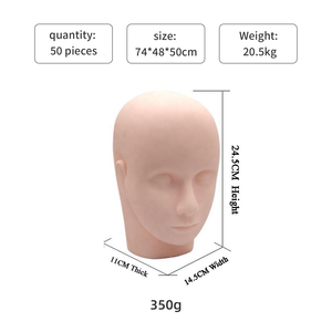 Têtes de mannequin réalistes blanches plates pour <span class=keywords><strong>la</strong></span> pratique des cils, support de chapeau DIY, présentoir de perruque, poupée avec support réaliste pour l'entraînement aux cils - Product Image 2