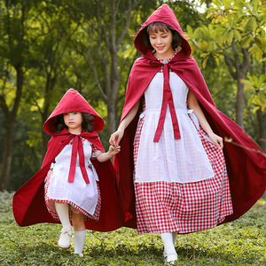 Costume de scène de carnaval d'Halloween pour enfants et adultes, déguisement classique, cape de <span class=keywords><strong>dessin</strong></span> <span class=keywords><strong>animé</strong></span>, <span class=keywords><strong>petit</strong></span> <span class=keywords><strong>chaperon</strong></span> <span class=keywords><strong>rouge</strong></span> - Product Image 3