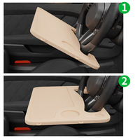 Plateau de volant de voiture portable multifonctionnel avec logo personnalisé, support pour ordinateur portable et porte-gobelet, table de repas pour voiture