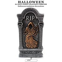 Décoration d'Halloween : Petite pierre tombale du Dieu de la Mort de 40,5 cm, accessoires de scène pour maison hantée, pièce secrète, ambiance de cour.