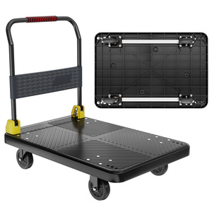 Chariot à main pliable à quatre roues de 100 kg, chariot à main industriel fermé, chariot à plateforme en nylon, chariot de magasinage OEM, bagages - Product Image 4