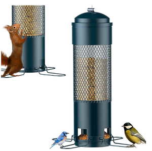 Mangeoire à oiseaux en vente chaude, pour l'extérieur, anti-écureuil, en métal, activée par le poids, pour cardinaux sauvages, pinsons, jaspeaux, chardonnerets, capacité de 3 lb de graines - Product Image 6