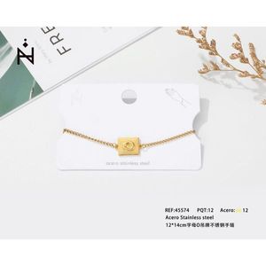 Bracciale in Acciaio Inossidabile con Charm a Forma di Lettera O 12x14cm, Gioielli alla Moda - Product Image 3