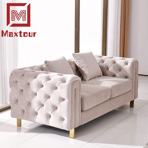 Sıcak tasarım büyük kesit 1 + 2 + 3 kişilik kanepe oturma odası paslanmaz çelik bacaklar yüksek dereceli 1 + 1 + 3 kadife düğmeler kanepeler setleri - Product Image 1