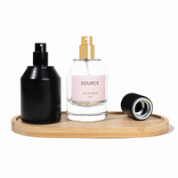 Botol Parfum Kaca Kosmetik Hitam Transparan Berkualitas Tinggi 30ml 50ml 100ml dengan Tutup Pompa Semprot Magnetik