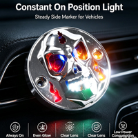 Nouvelle lampe de signalisation latérale LED 24V en forme de crâne pour camion, feu arrière, clignotant continu et stroboscopique pour remorque de camion